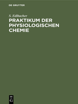cover image of Praktikum der physiologischen Chemie